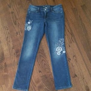 WHBM Skinny Embroidered Jeans